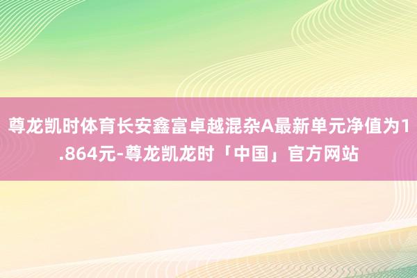 尊龙凯时体育长安鑫富卓越混杂A最新单元净值为1.864元-尊龙凯龙时「中国」官方网站