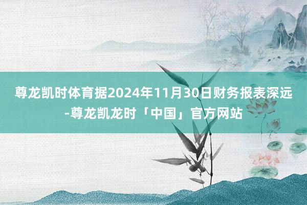 尊龙凯时体育据2024年11月30日财务报表深远-尊龙凯龙时「中国」官方网站