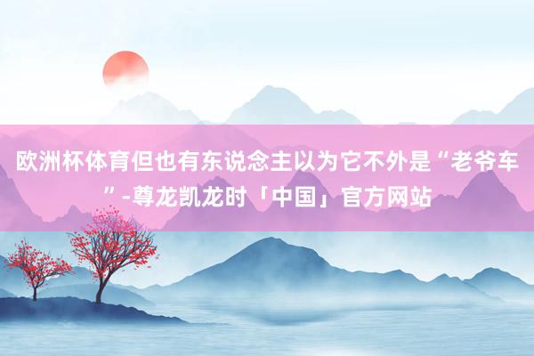 欧洲杯体育但也有东说念主以为它不外是“老爷车”-尊龙凯龙时「中国」官方网站