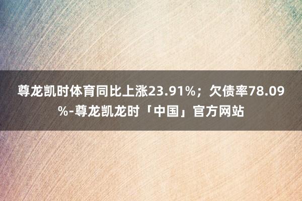 尊龙凯时体育同比上涨23.91%;欠债率78.09%-尊龙凯龙时「中国」官方网站