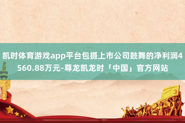 凯时体育游戏app平台包摄上市公司鼓舞的净利润4560.88万元-尊龙凯龙时「中国」官方网站